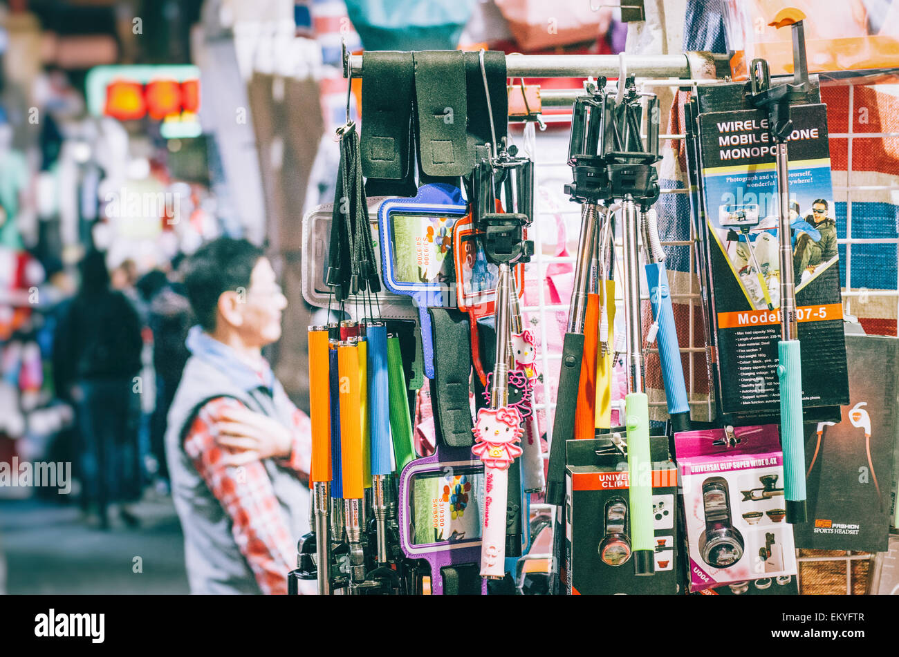 Marché des dames à Mongkok Tung Choi Street de Hong Kong. Banque D'Images