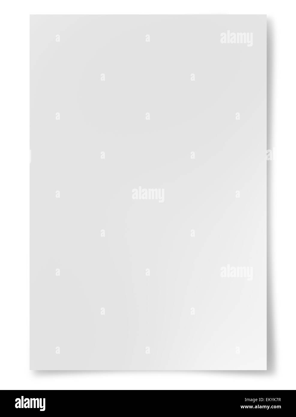 Feuille de papier blanc isolé sur fond blanc Banque D'Images