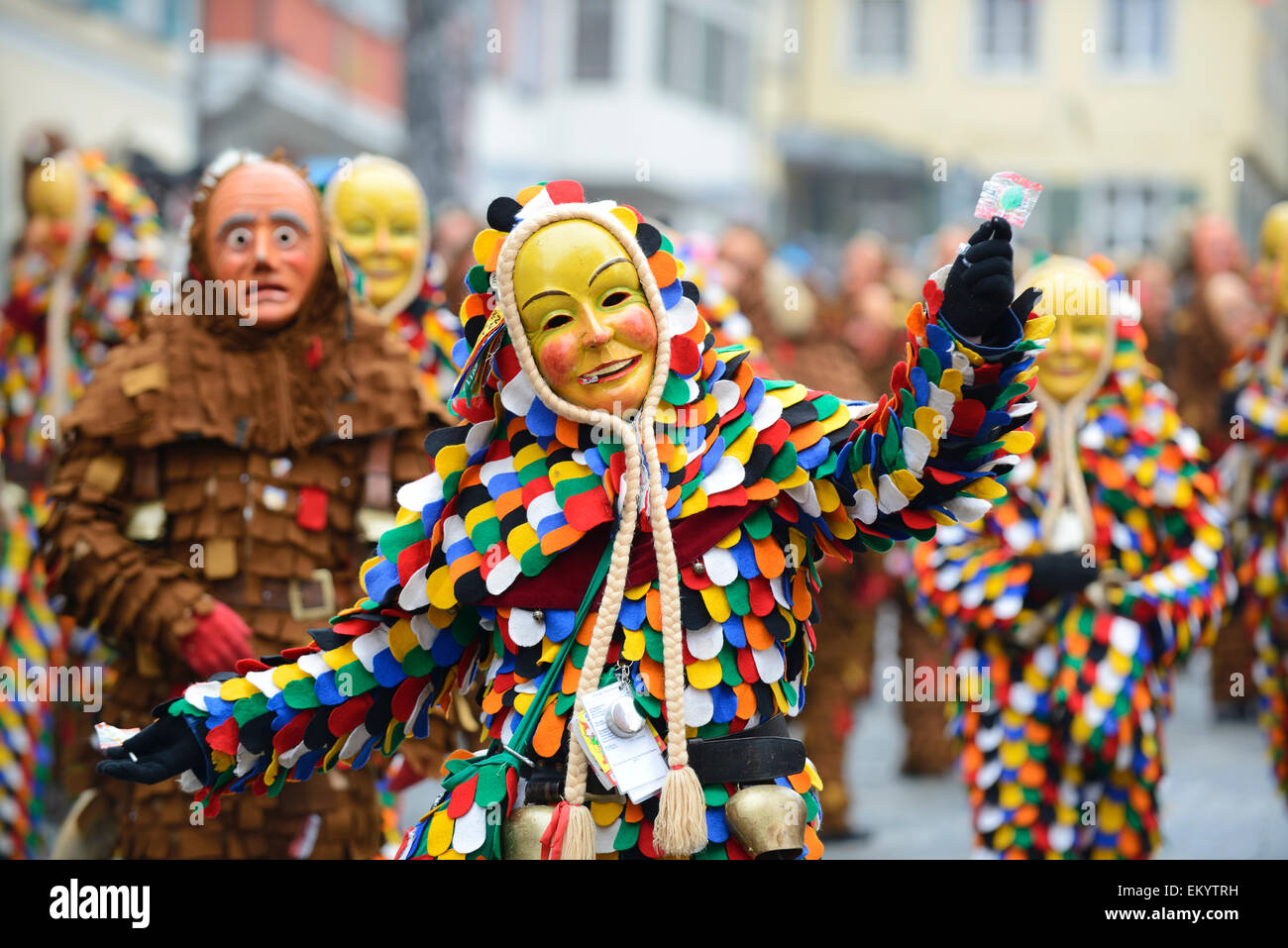 Narrensprung Ravensburg, Swabian-Alemannic Fastnacht, Ravensburg, en Haute Souabe, Bade-Wurtemberg, Allemagne Banque D'Images