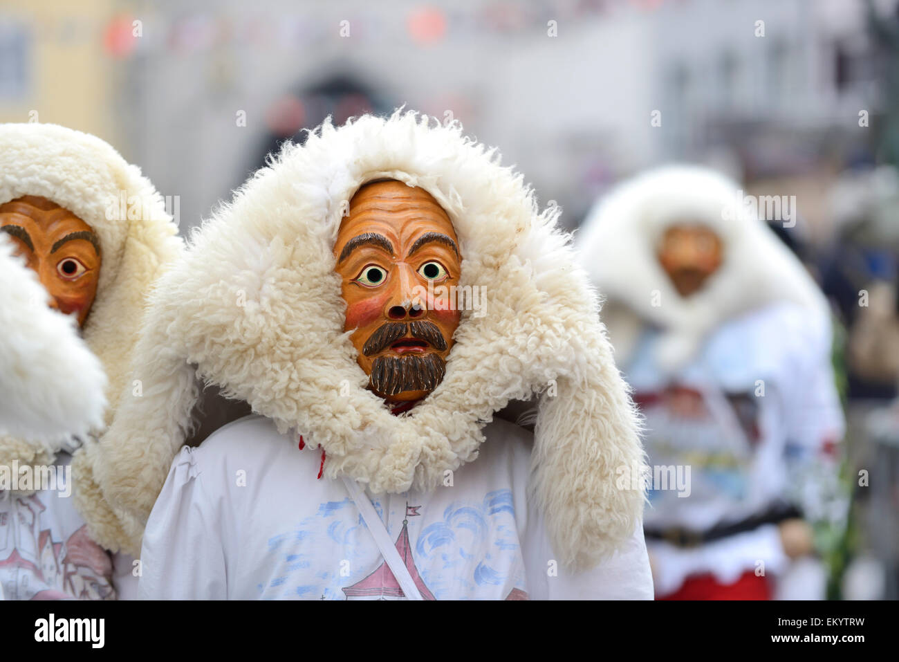 Narrensprung Ravensburg, Spittl-Narren Swabian-Alemannic Munderkingen, Fastnacht, Ravensburg, en Haute Souabe, Bade-Wurtemberg Banque D'Images