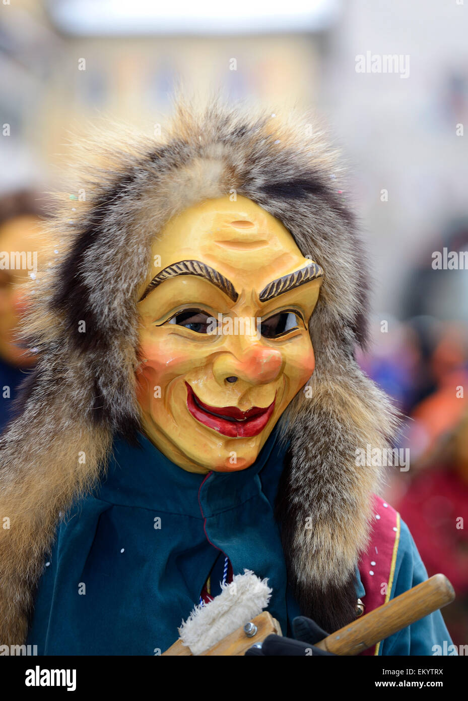 Ölschwang Papierkrattler Narrensprung, Ravensburg, Noir Veri guild Ravensburg, Swabian-Alemannic Fastnacht, Ravensburg Banque D'Images