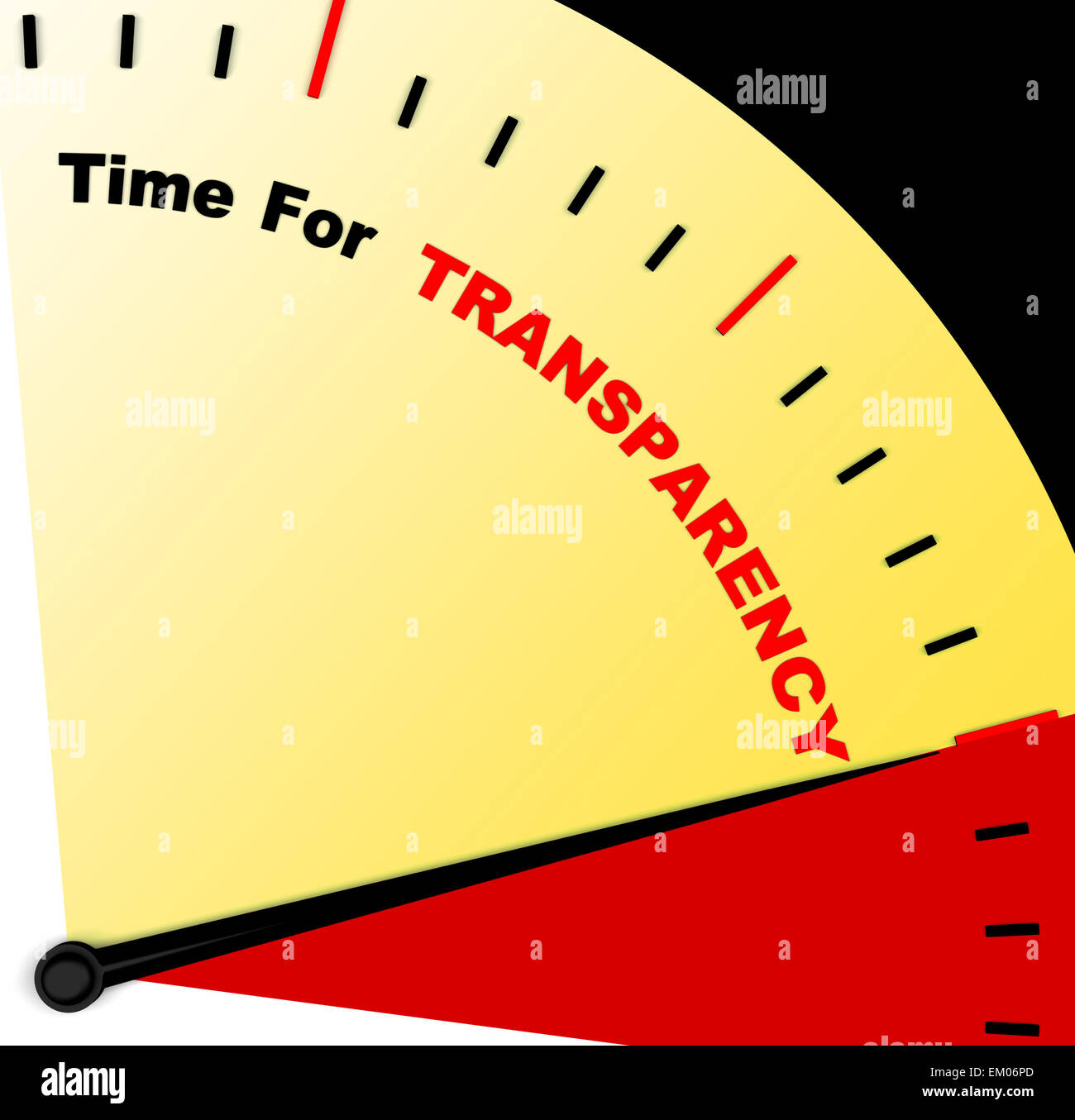 Temps pour la transparence Message, c'est l'éthique et à l'équité Banque D'Images