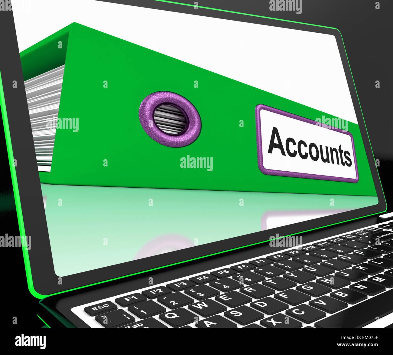 Fichier des comptes sur la comptabilité montre portable Banque D'Images