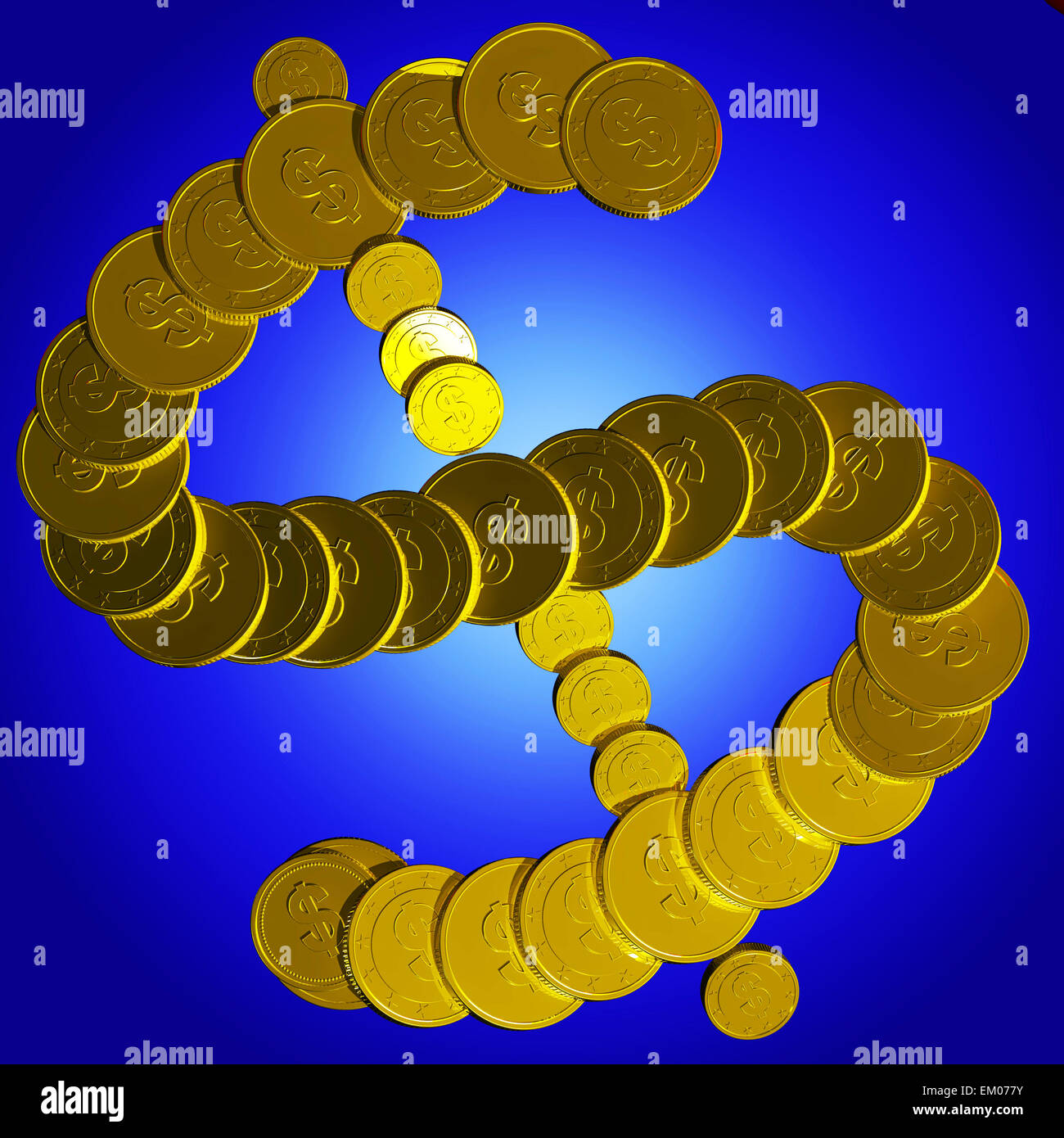 Pièces de monnaie Dollar symbole illustre Marché américain Banque D'Images