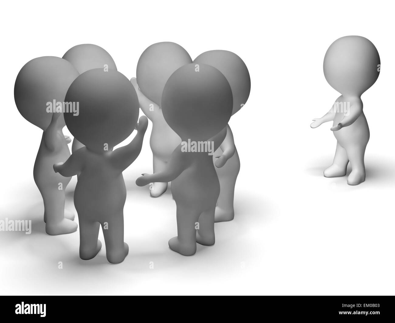 Exclus du groupe 3d Character montre l'intimidation Banque D'Images