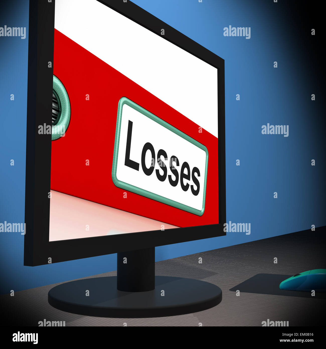 Les pertes sur le moniteur affiche la crise financière Banque D'Images