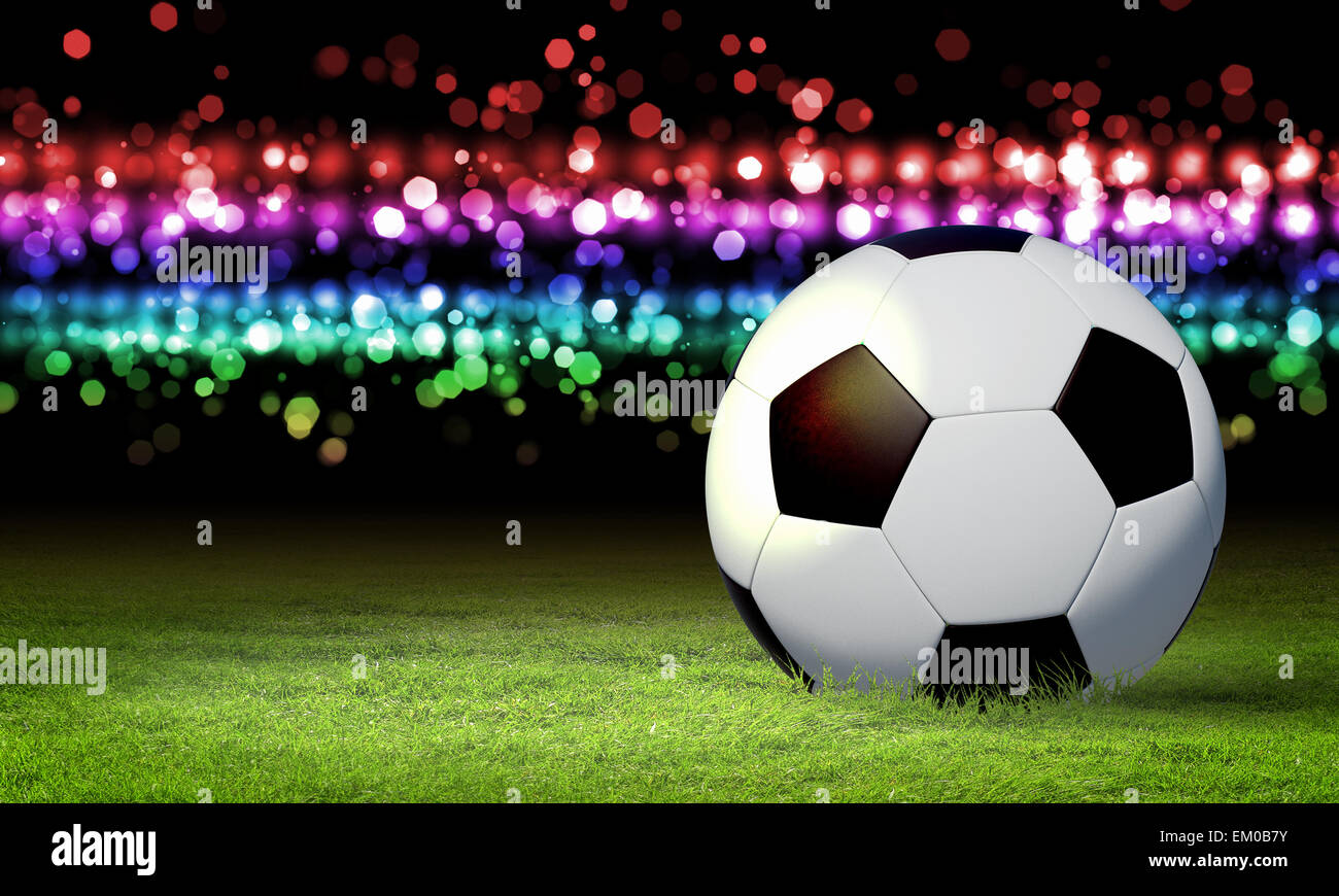 Ballon de football ou de football blanc noir Banque de photographies et