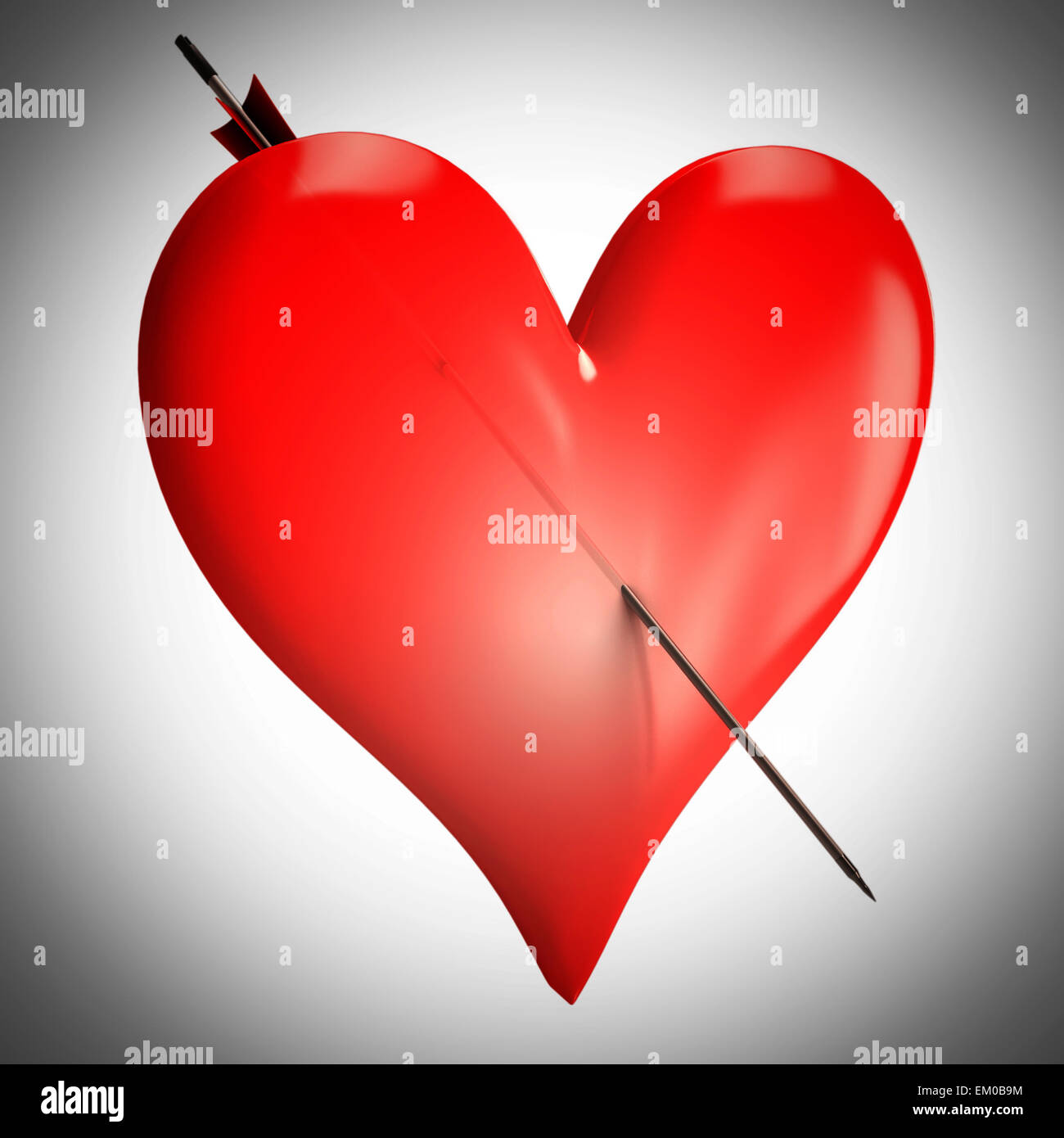 Coeur rouge montre un mariage romantique Couple Banque D'Images