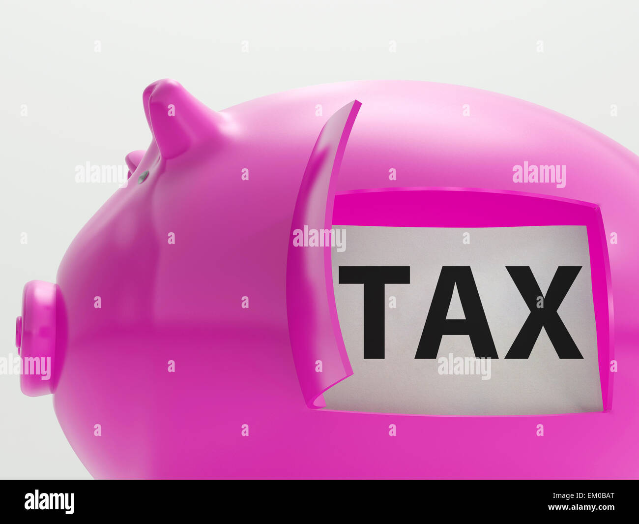 La taxe à l'imposition du contribuable d'épargne Piggy montre Banque D'Images