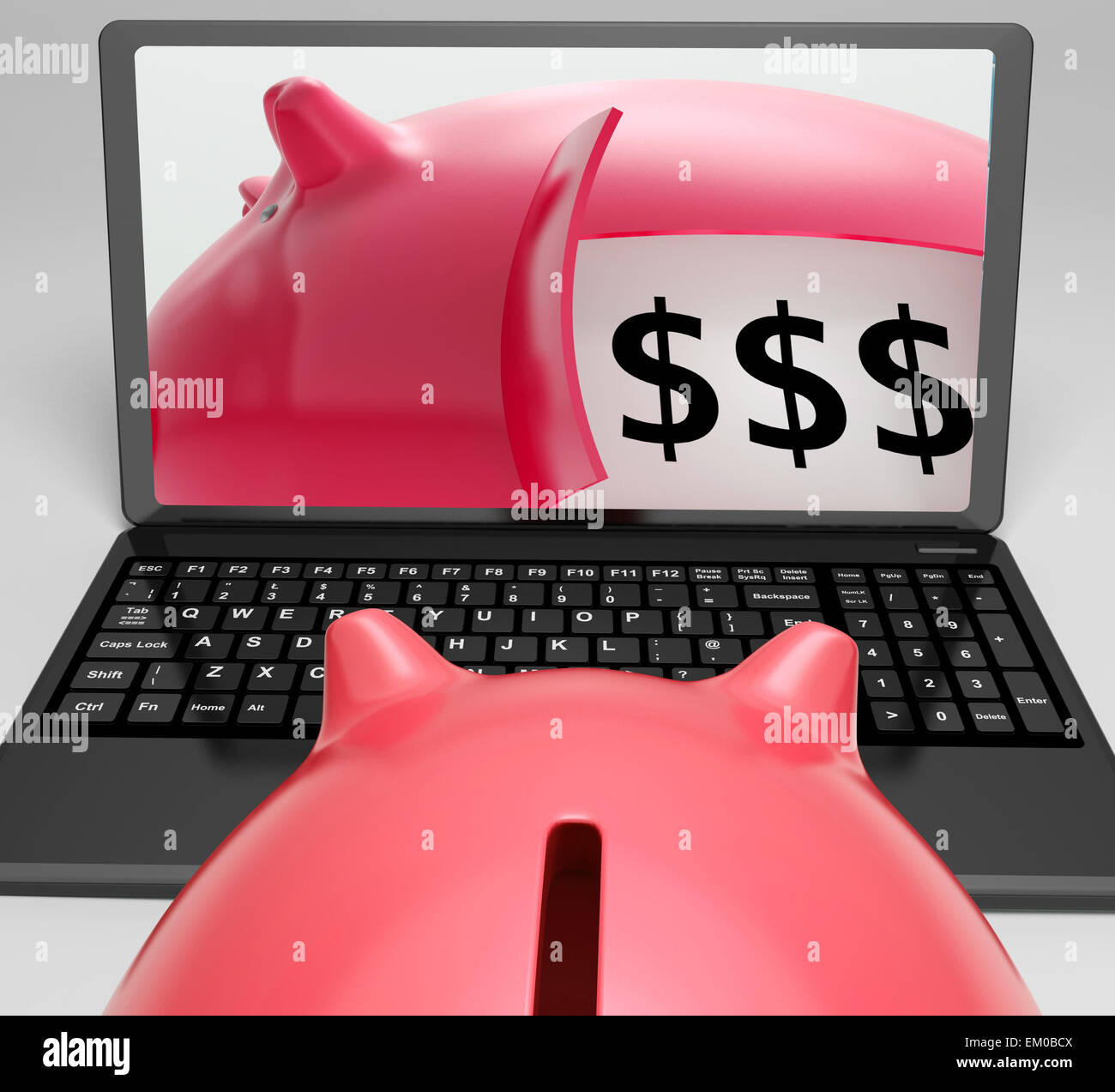 Piggy Vault avec de l'argent montrant l'argent coffre Banque D'Images