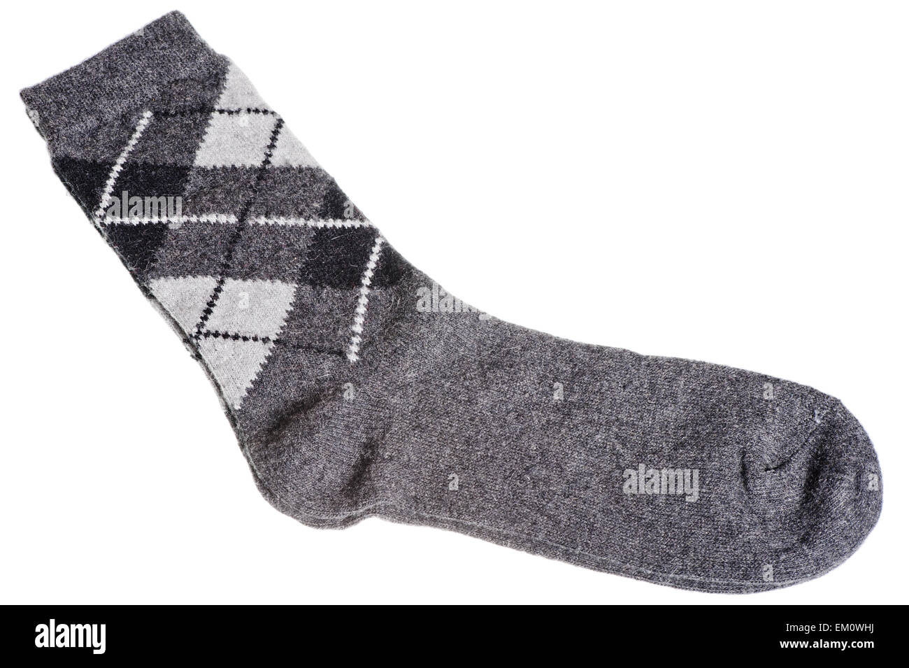 Des chaussettes en laine chaude avec un motif de diamants Banque D'Images
