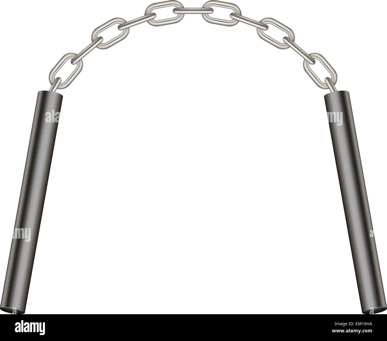 Nunchaku reliés par chaîne argent Illustration de Vecteur