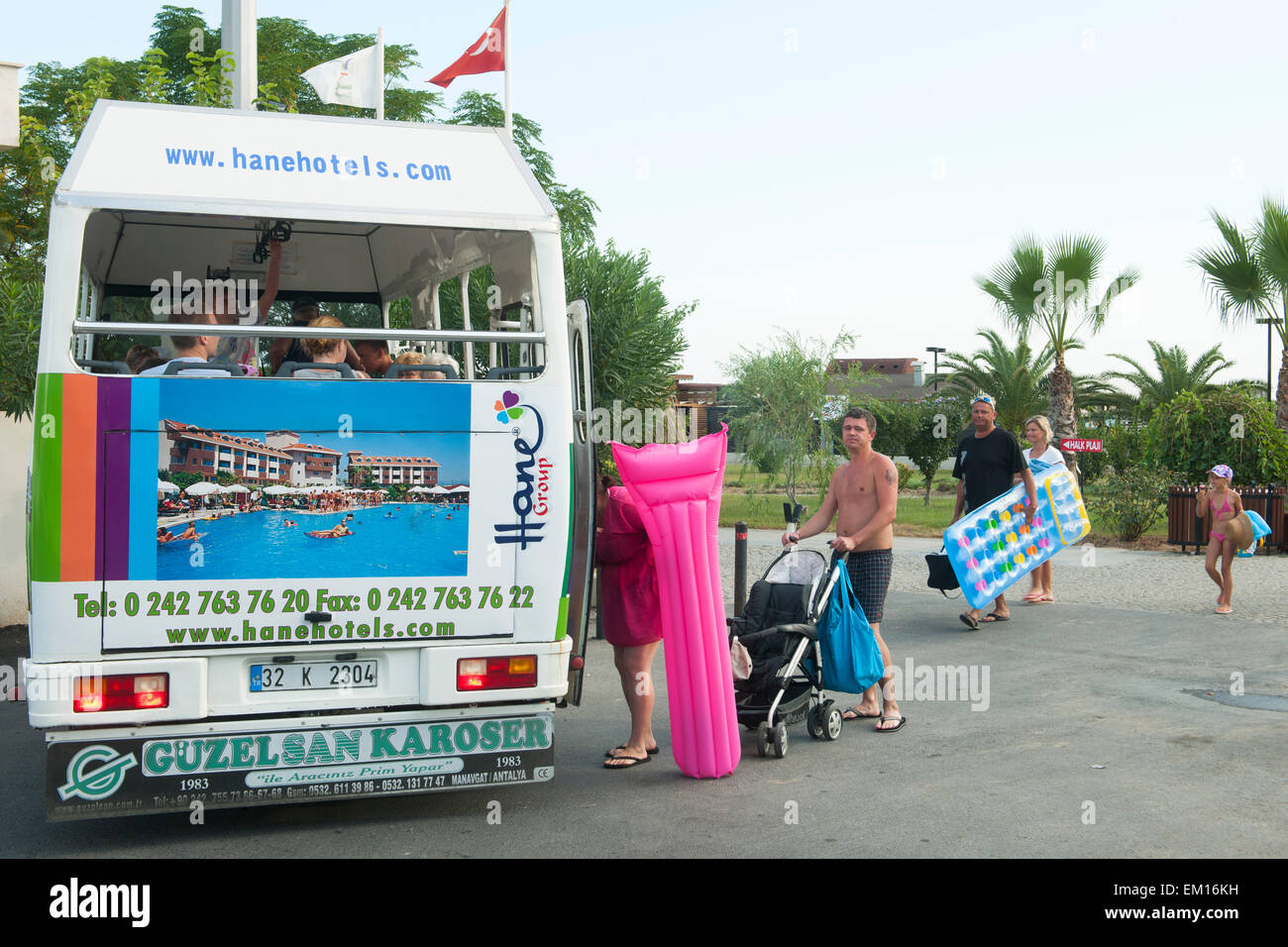Türkei, Provinz Antalya, Side Kumköy bei, Bus vom zu den Hôtels Banque D'Images