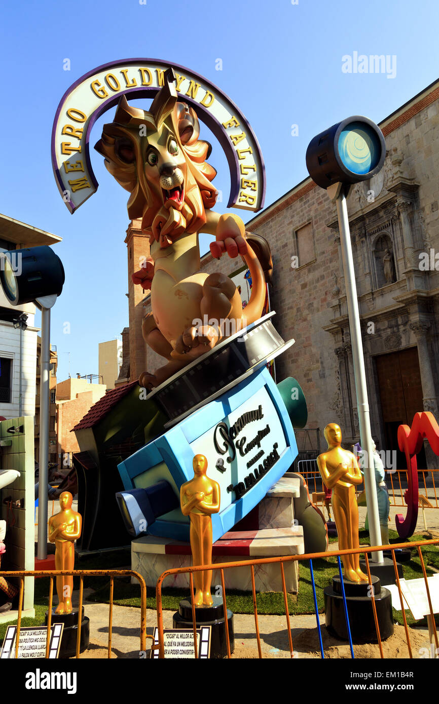 Fallas de Valence Fiesta - Sculpture à Burriana Espagne Banque D'Images
