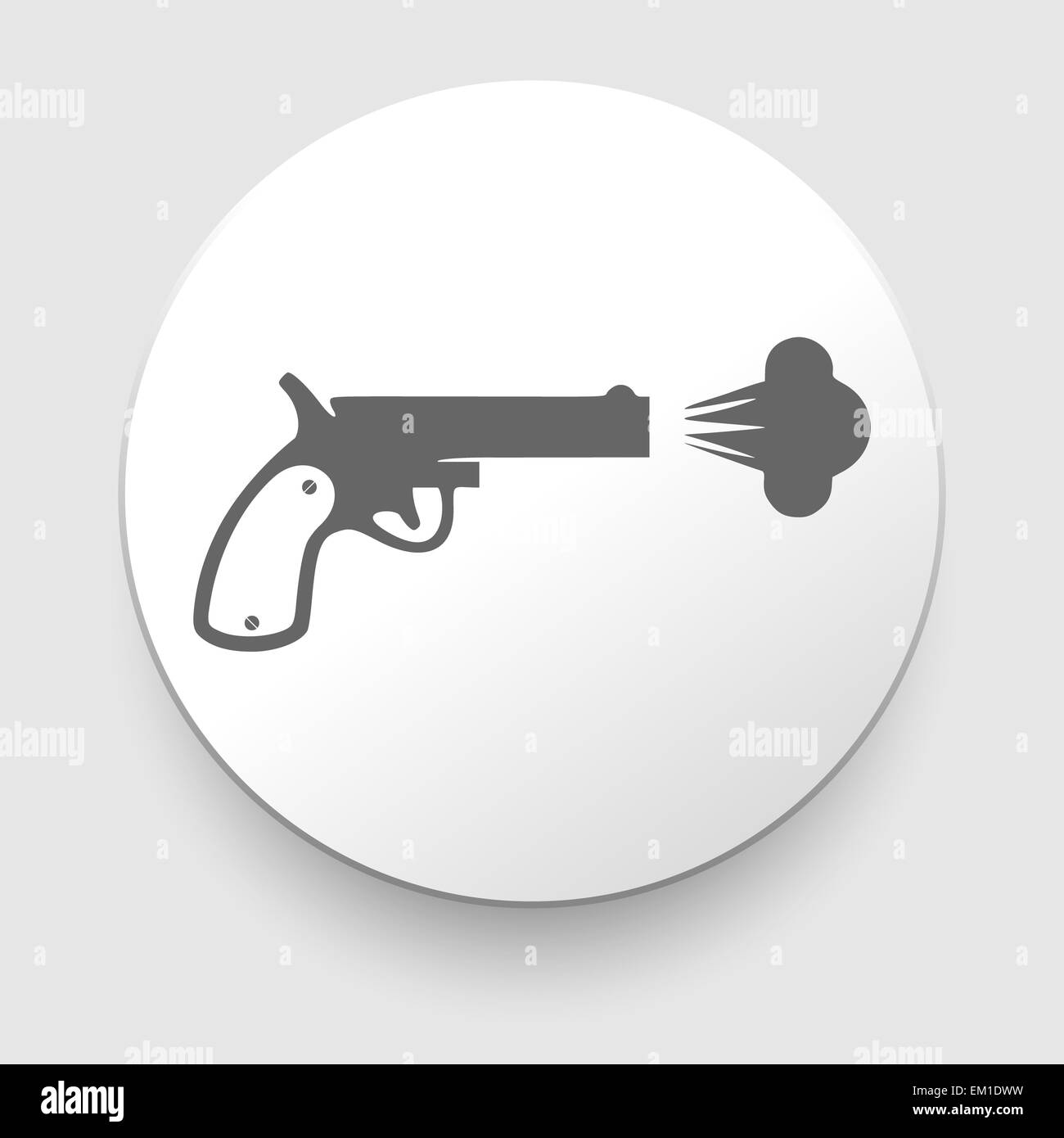 Icône vecteur revolver sur fond blanc Photo Stock - Alamy