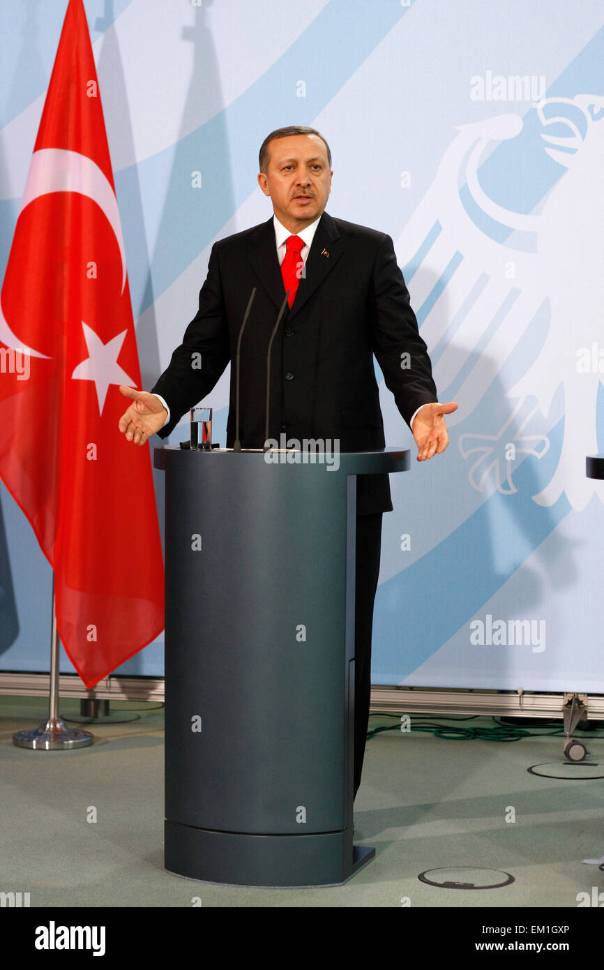 Recep Tayyip Erdogan - Treffen der dt. Bundeskanzlerin mit dem tuerkischen MP am 8. Februar 2008, Bundeskanzleramt, Berlin-Tier Banque D'Images