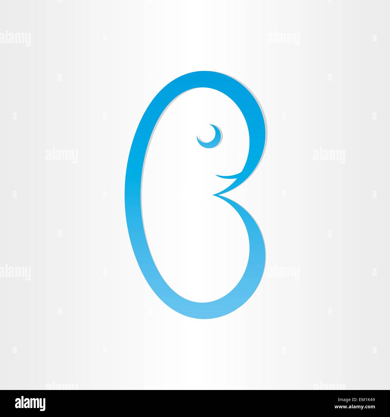 Lettre B Embrion Reproduction Naissance Bebe Bleu Symbole Icone Moderne Font L Arriere Plan Image Vectorielle Stock Alamy