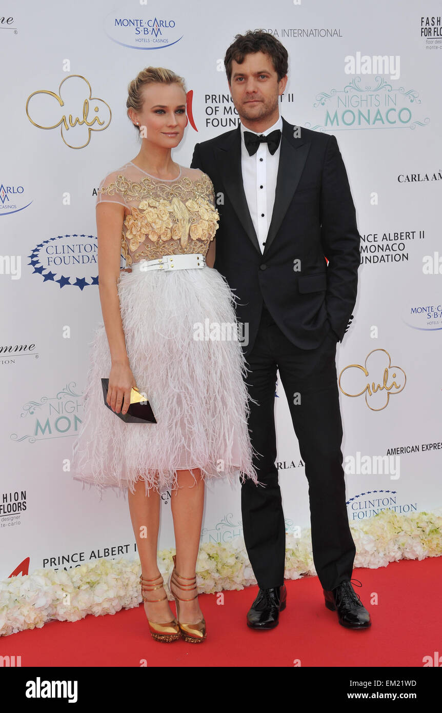 MONACO - 23 MAI 2012 : Diane Kruger et Joshua Jackson à l'inaugural nuits en Gala Monaco au profit de la Fondation Prince Albert II de Monaco et la Fondation William J. Clinton, à l'Hôtel de Paris, Monte Carlo. 23 mai 2012 Monaco Banque D'Images