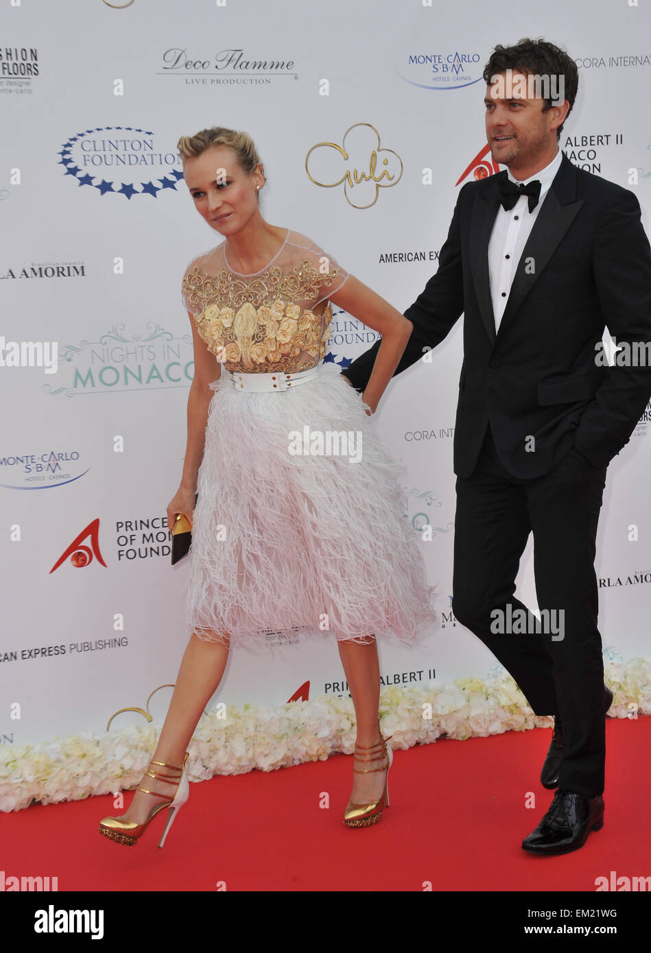 MONACO - 23 MAI 2012 : Diane Kruger et Joshua Jackson à l'inaugural nuits en Gala Monaco au profit de la Fondation Prince Albert II de Monaco et la Fondation William J. Clinton, à l'Hôtel de Paris, Monte Carlo. 23 mai 2012 Monaco Banque D'Images