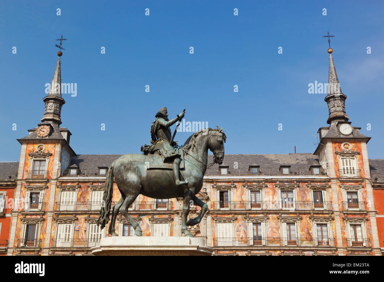 Statue équestre du roi Felipe III ; Madrid Espagne Banque D'Images