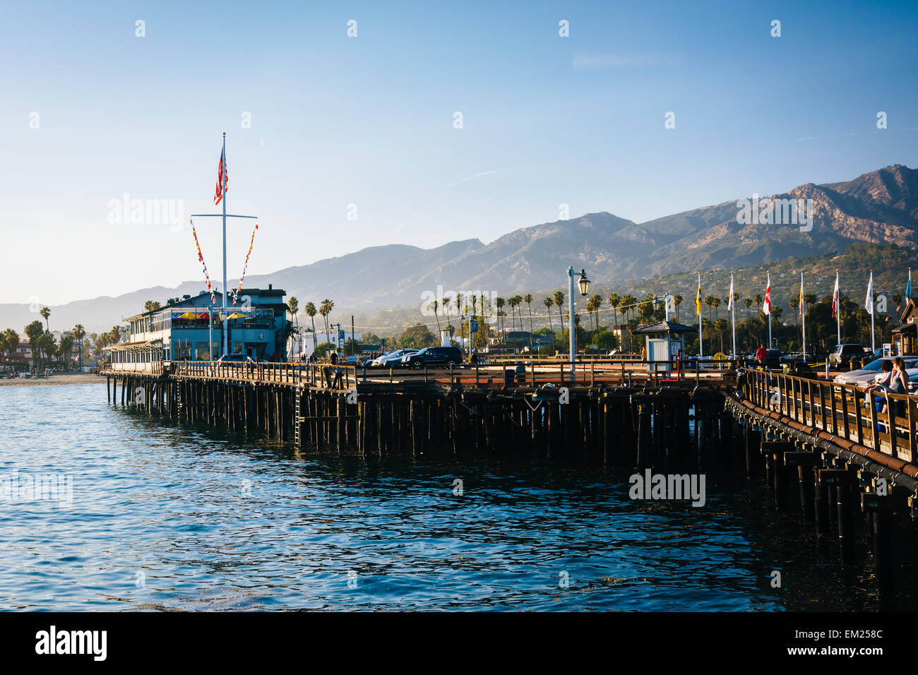Stearn's Wharf, à Santa Barbara, en Californie. Banque D'Images