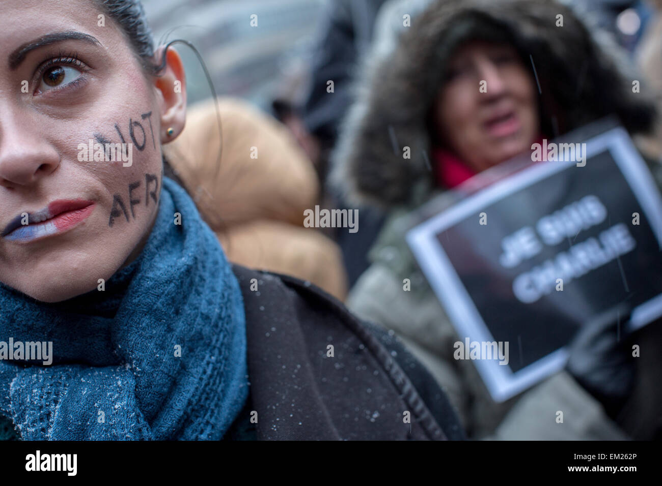 Foule immense rassemblement pour antiterror rally. Banque D'Images