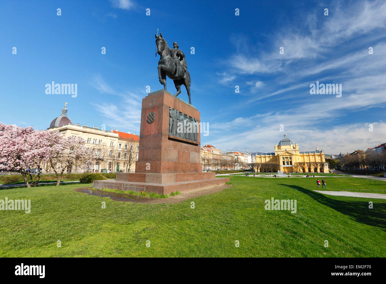 Zagreb, le roi Tomislav statue Banque D'Images Zagreb, le roi Tomislav statue Banque D'Images