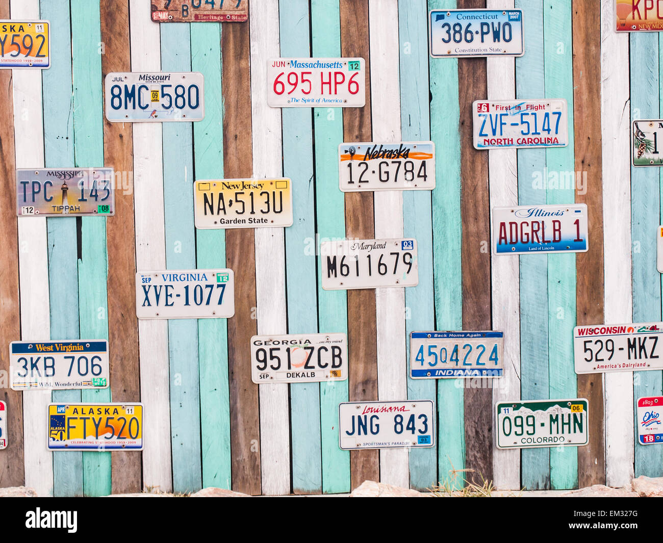 PRACHUAP KHIRI KHAN, THAILAND - DEC 23, 2015 : Old US location plaque d'enregistrement sur la paroi en bois de Hua Hin, Prachuap Khiri Khan, Thai Banque D'Images