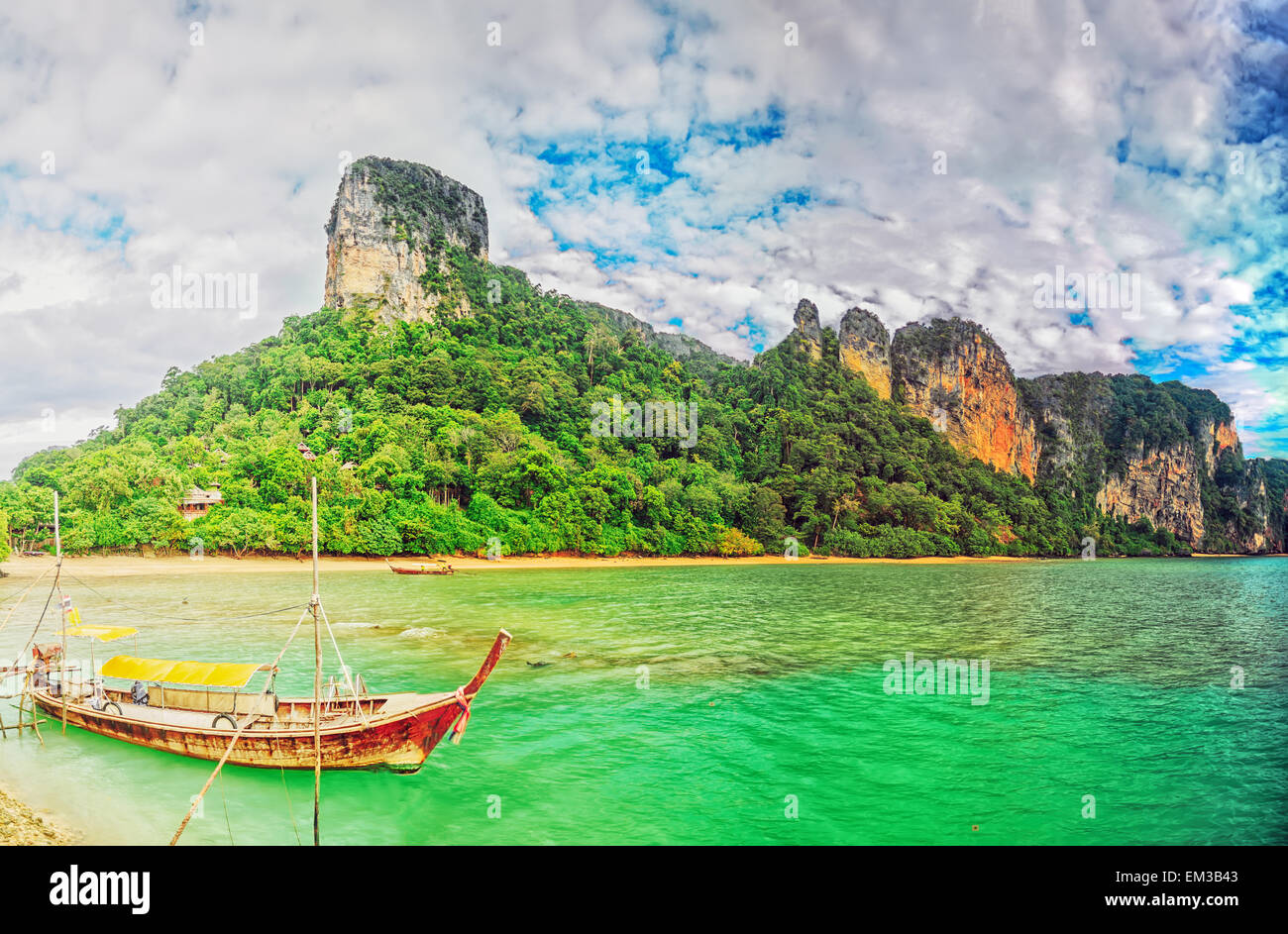 Panorama de l'east Railay beach Banque D'Images