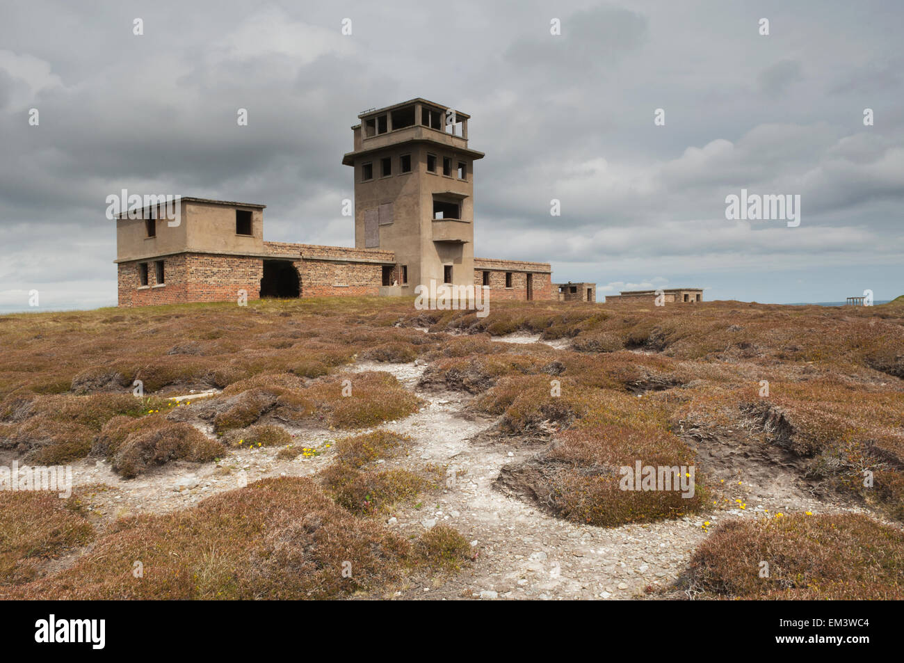Stanger Chef WW2 Station de signal sur l'île de Flotta, îles Orcades, en Écosse. Banque D'Images