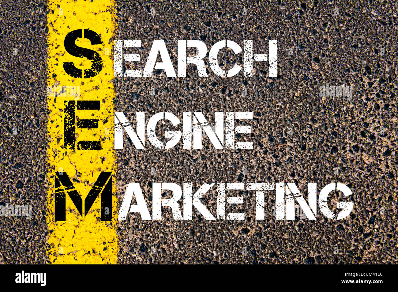 L'acronyme SEM - Search Engine Marketing. Banque D'Images