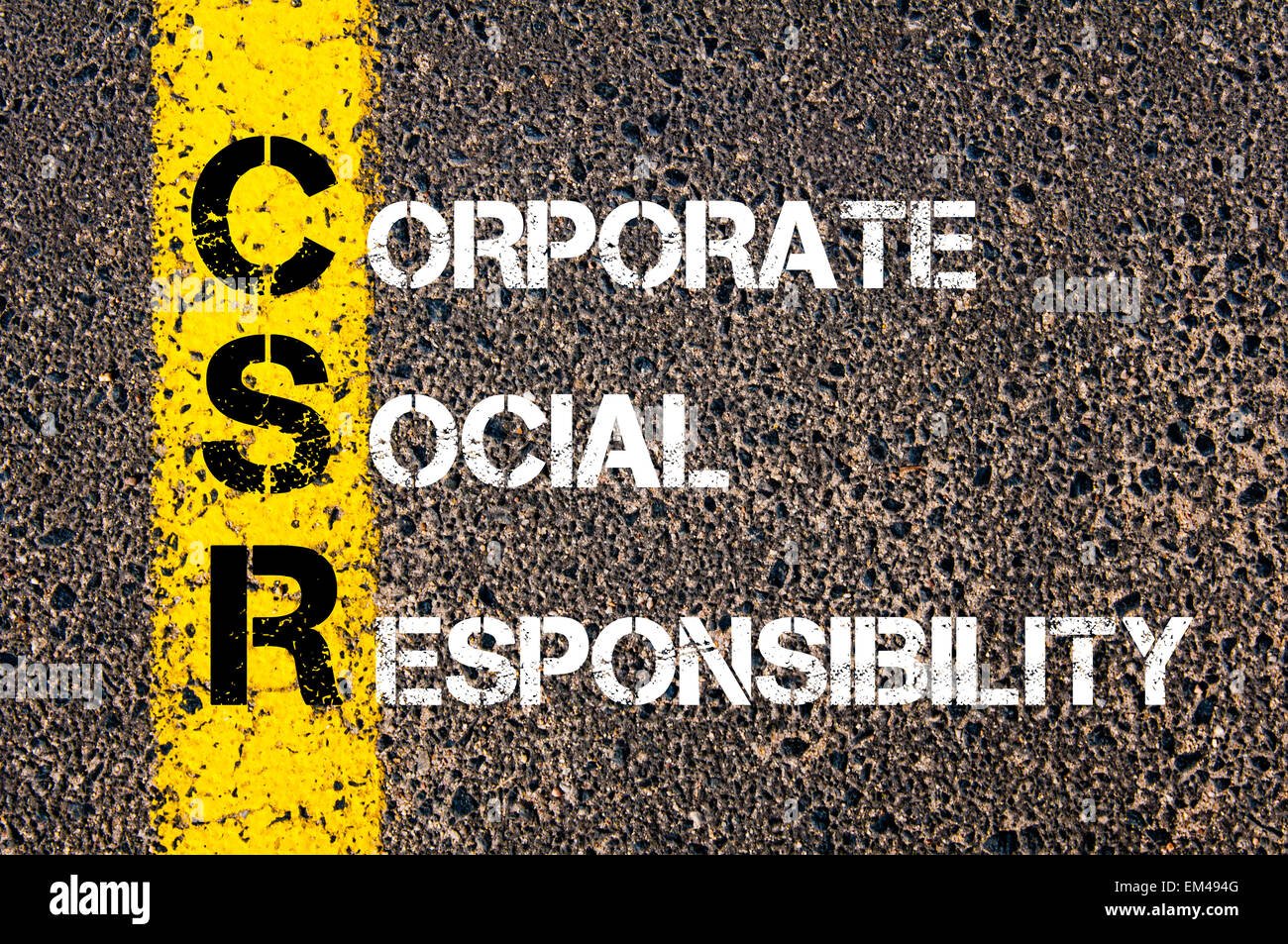 Acronyme RSE - Responsabilité sociale des entreprises. Banque D'Images