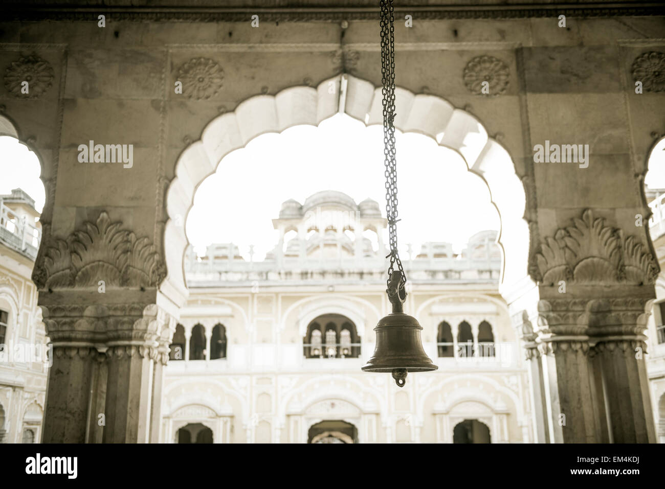 Bell temple hindou à Jaipur, Rajasthan, Inde Banque D'Images