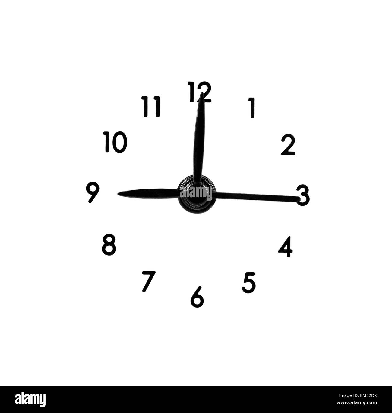 Cadran d'horloge classique sur fond blanc Banque D'Images Cadran d'horloge classique sur fond blanc Banque D'Images
