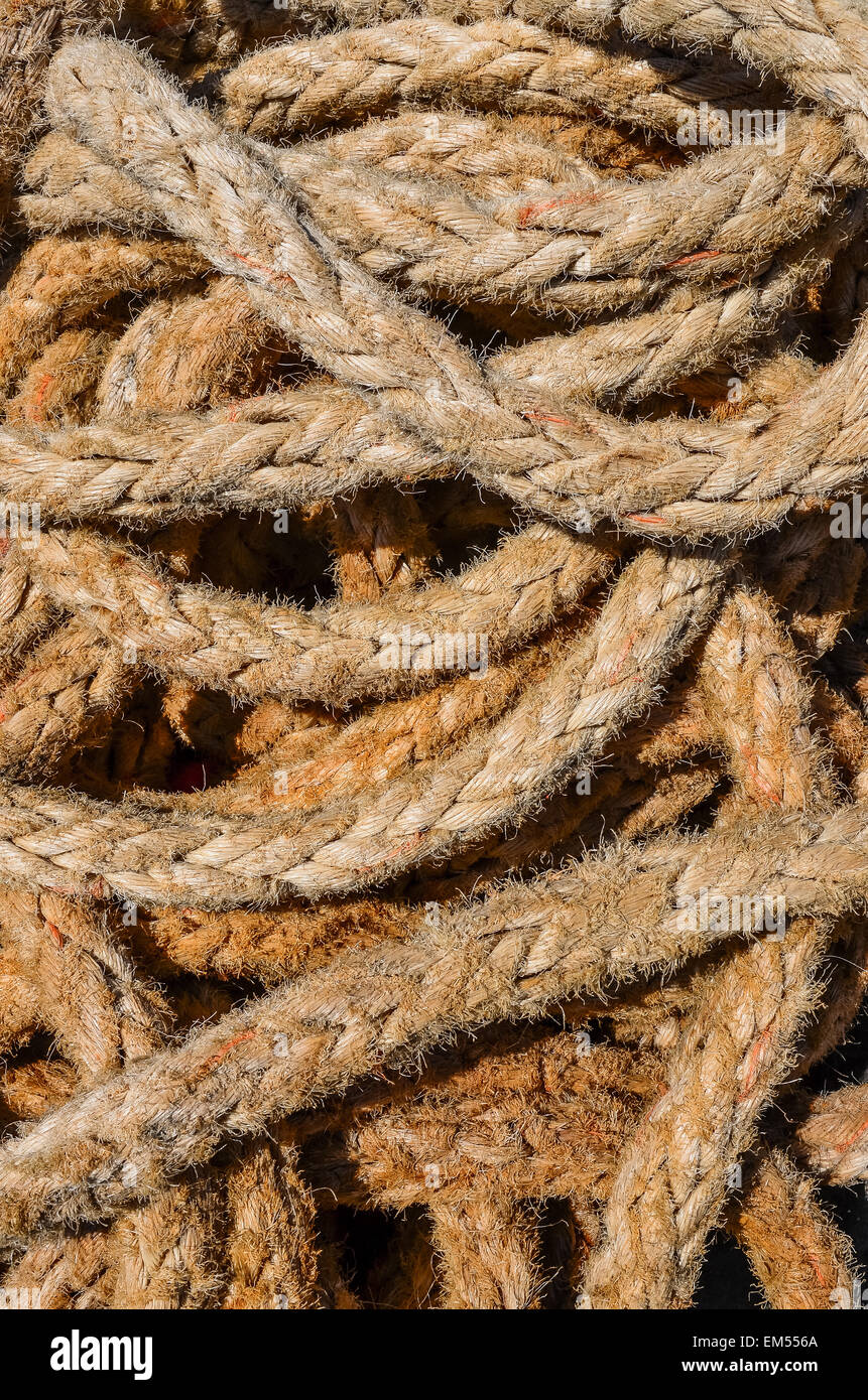 Détail de l'ancienne corde marine Photo Stock - Alamy