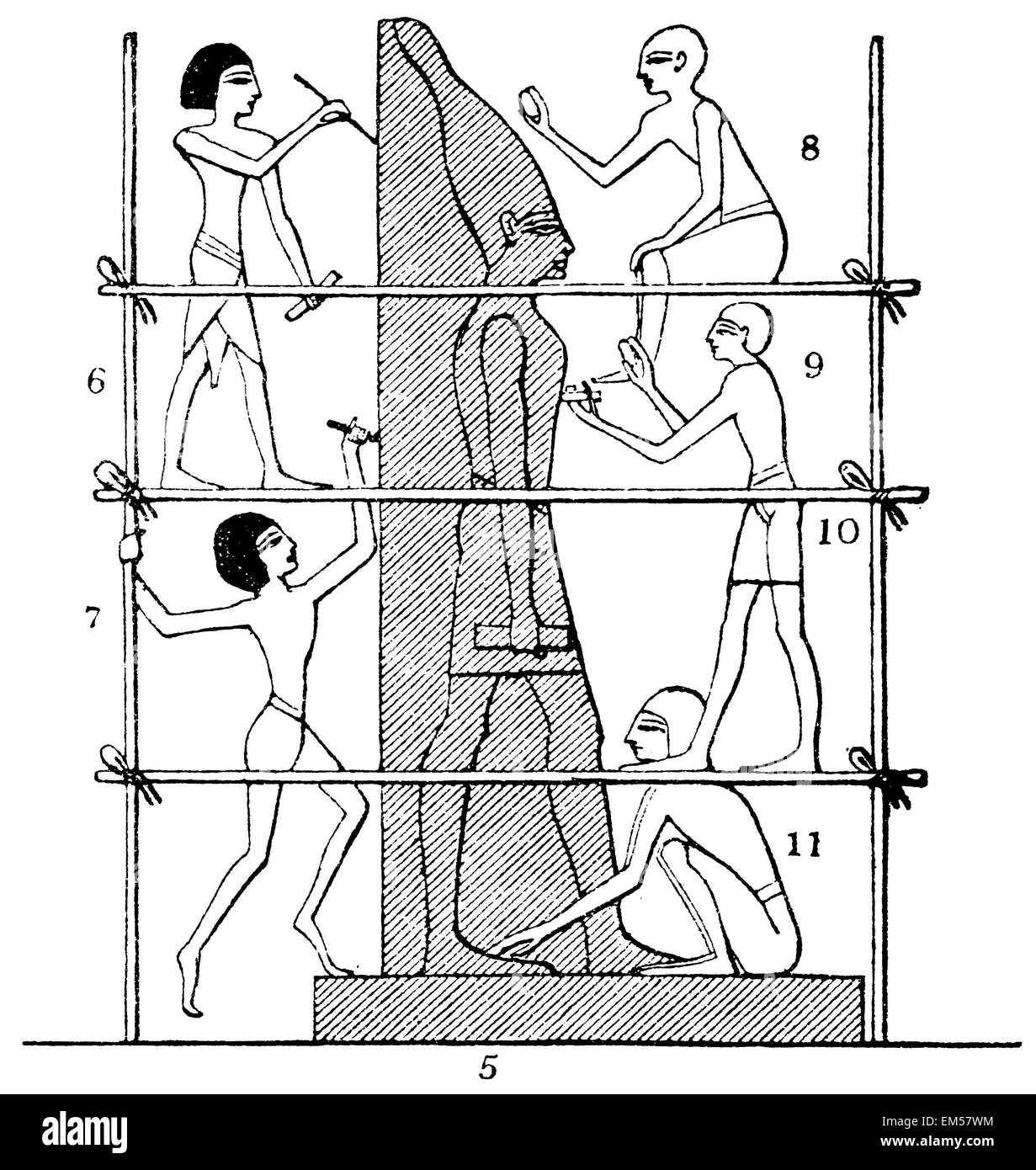 Les sculpteurs égyptiens au travail Banque D'Images