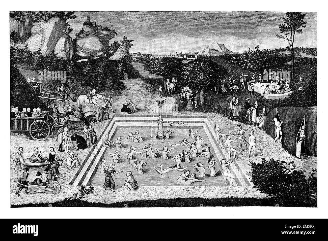 La fontaine de la jeunesse. Peinture de Lucas Cranach Banque D'Images