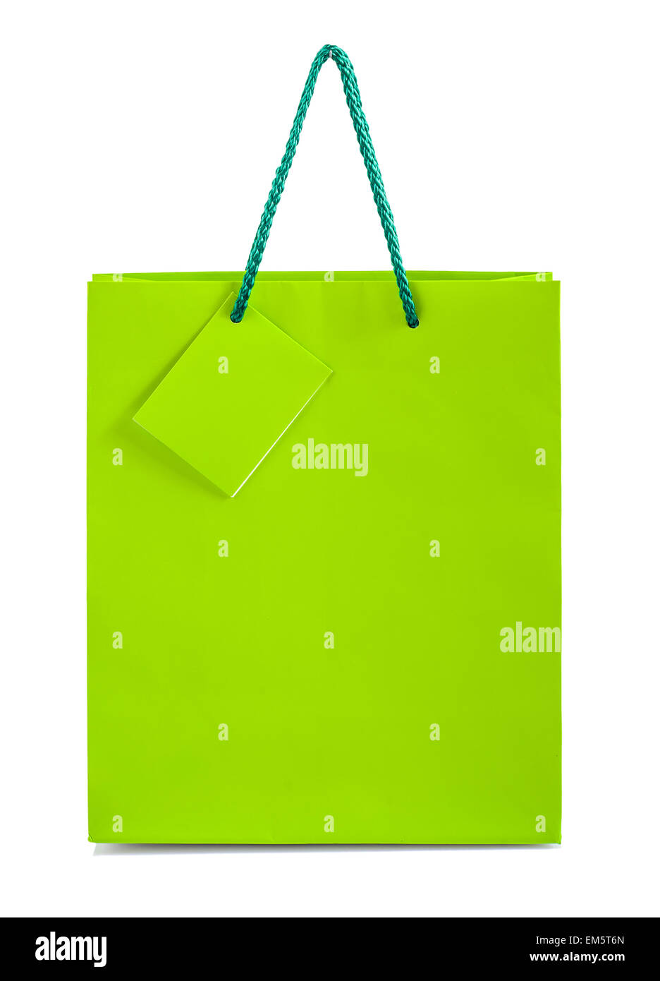 Sac en papier vert unique Banque D'Images