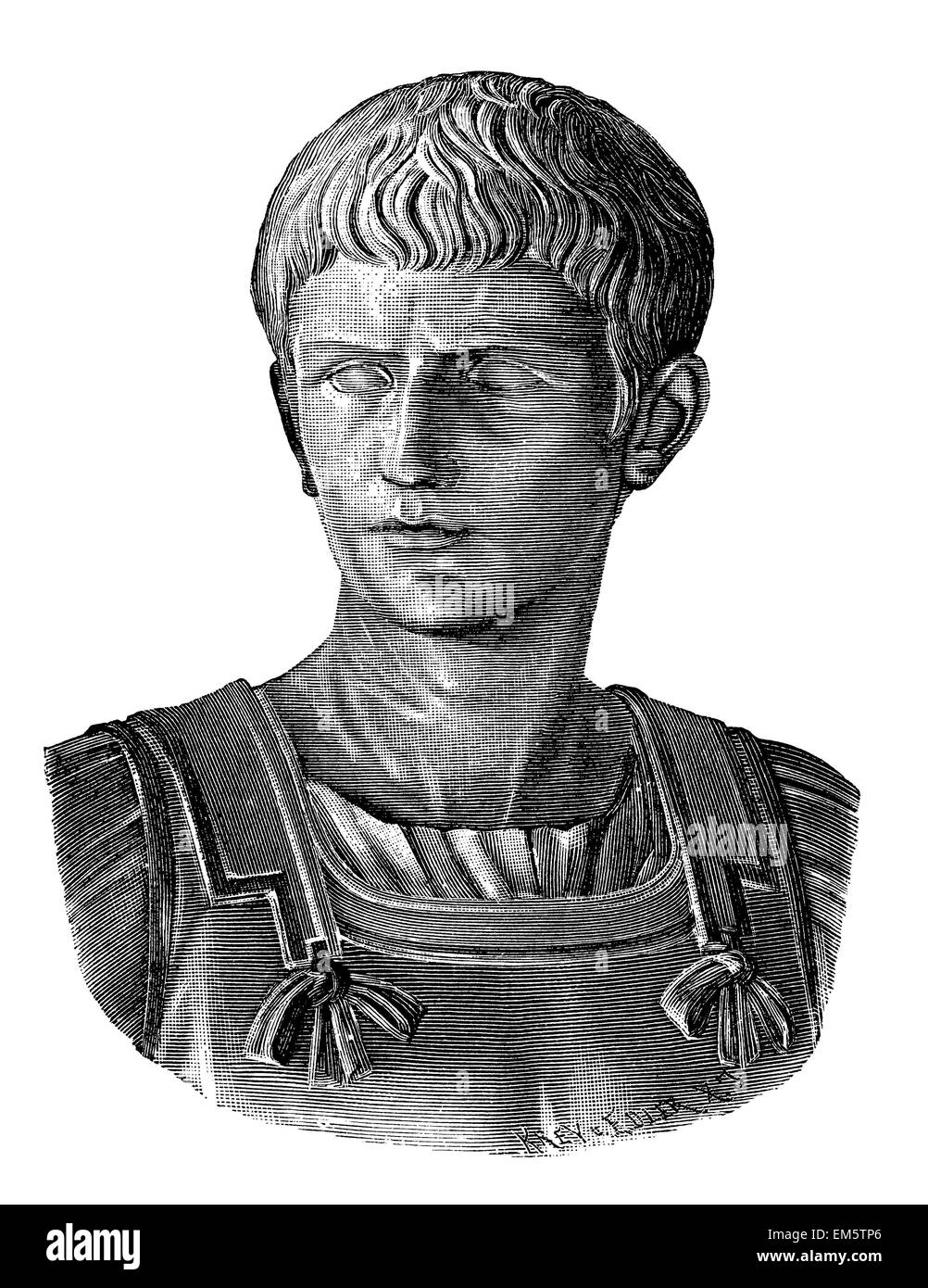 Caligula buste en bronze dans le musée du Capitole Banque D'Images