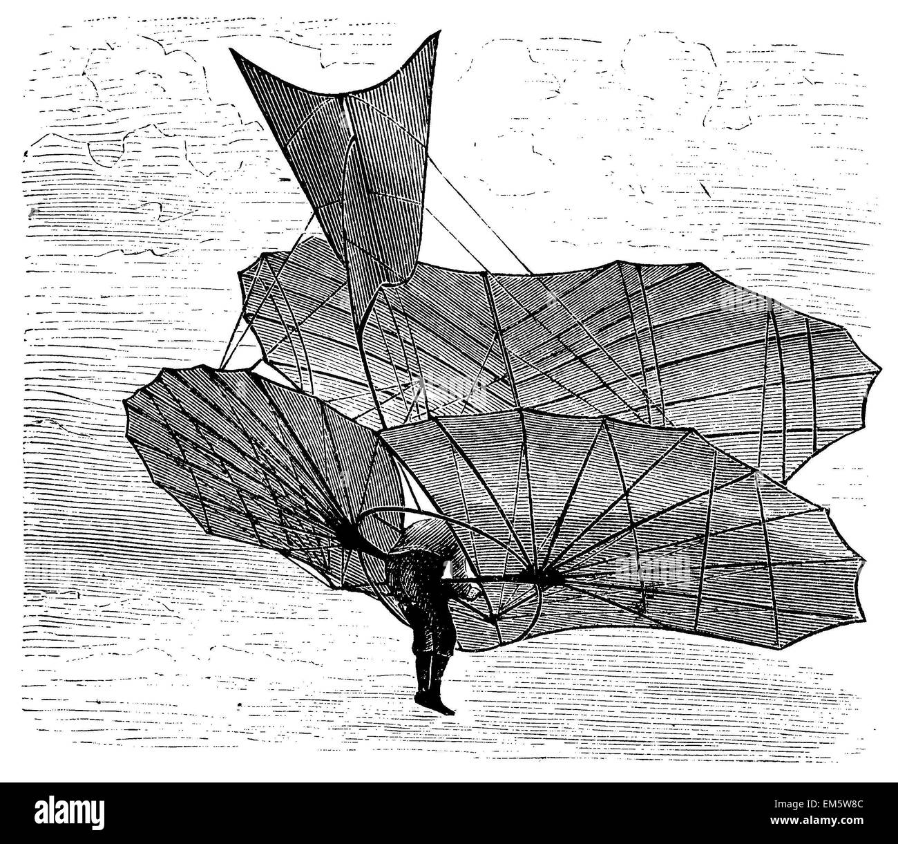 Lilienthal's flying machine , 1896 Banque D'Images