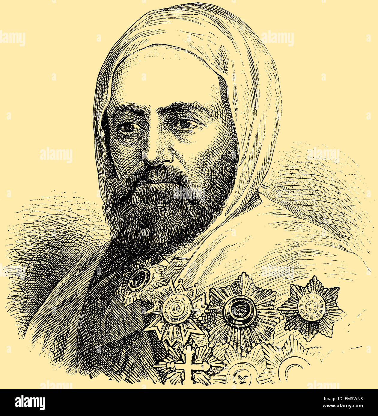 Abd el-Kader, Abd al-Qadir (6 septembre 1808 - Le 26 mai 1883), érudit islamique algérien et héros national Banque D'Images