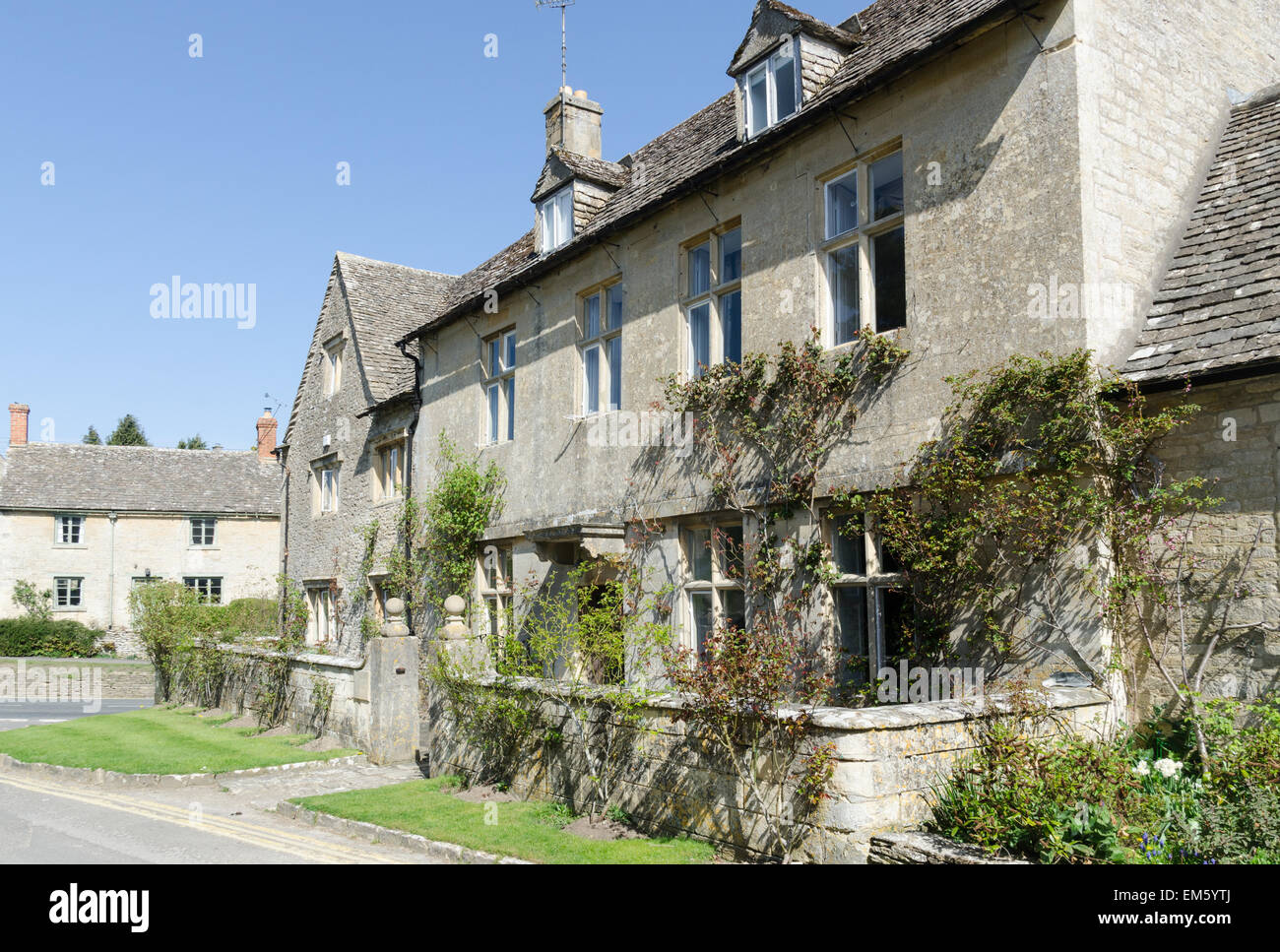 Cotswold stone cottages traditionnels en Bibury, près de Cirencester Banque D'Images