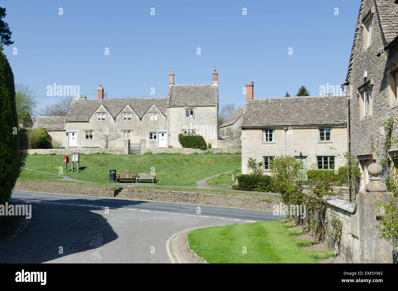 Cotswold stone cottages traditionnels en Bibury, près de Cirencester Banque D'Images