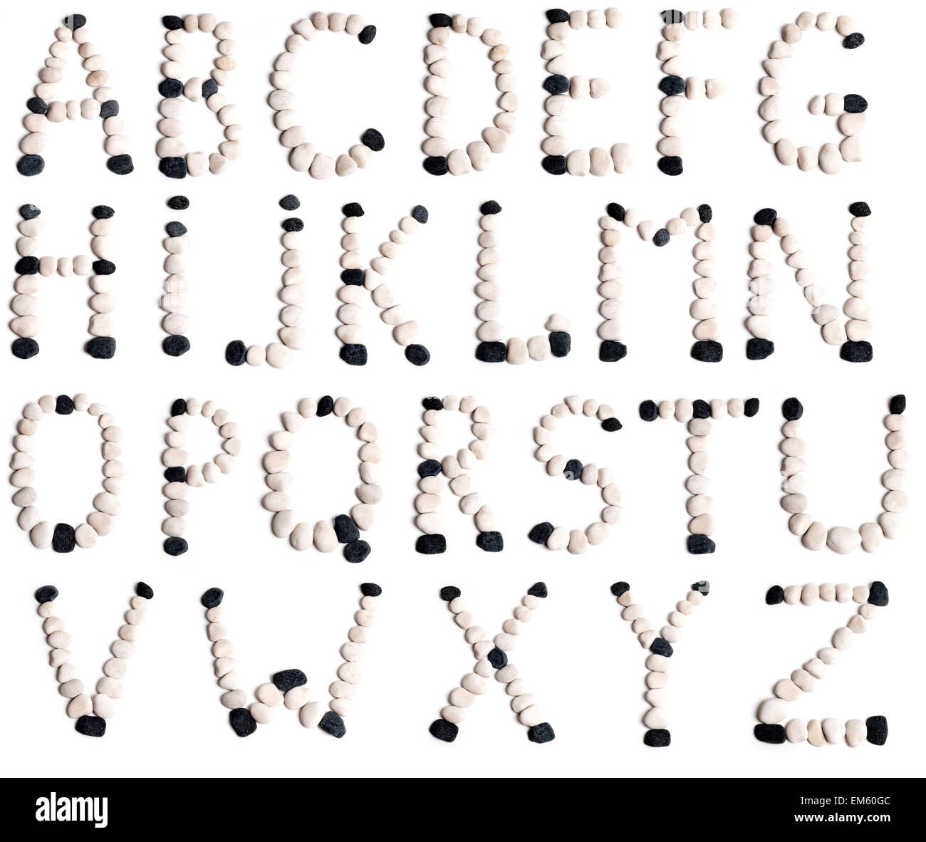 Alphabet latin dans la pierre Banque D'Images
