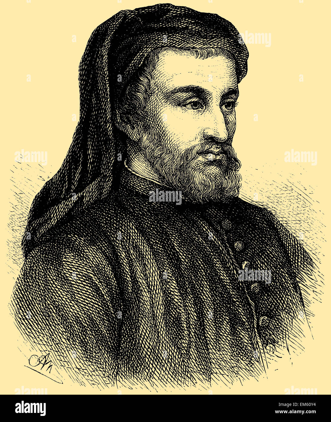 Geoffrey Chaucer (1343 - 1400), auteur anglais, poète, philosophe, bureaucrate, courtisan et diplomate Banque D'Images