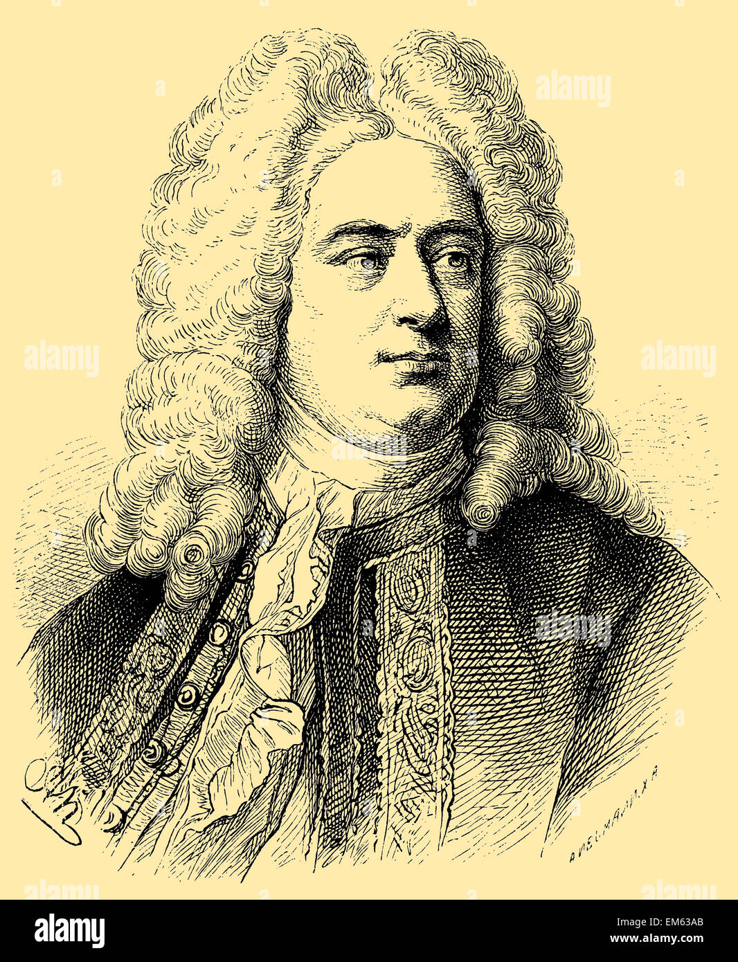 George Frideric Haendel (Georg Friedrich Händel (1685 - 1759), compositeur baroque allemand-anglais Banque D'Images