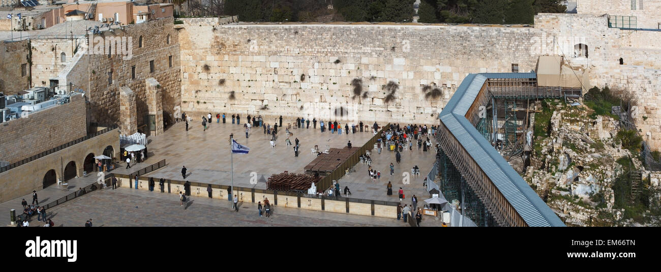 Jérusalem, vue du Mur des lamentations ; Israël Banque D'Images