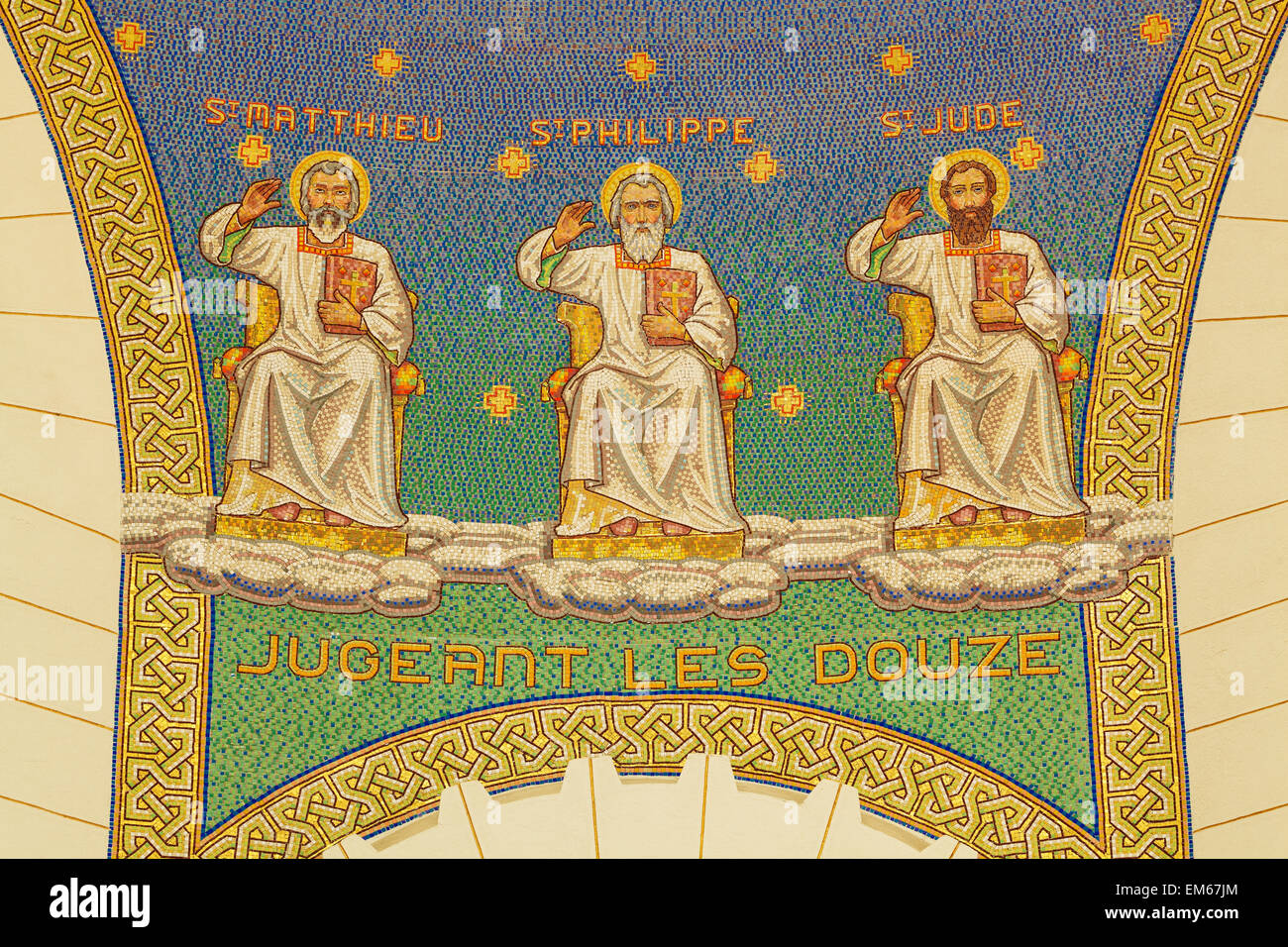 Israël, Close-up de la mosaïque dans l'église de Saint Pierre ; Gallicantu Banque D'Images