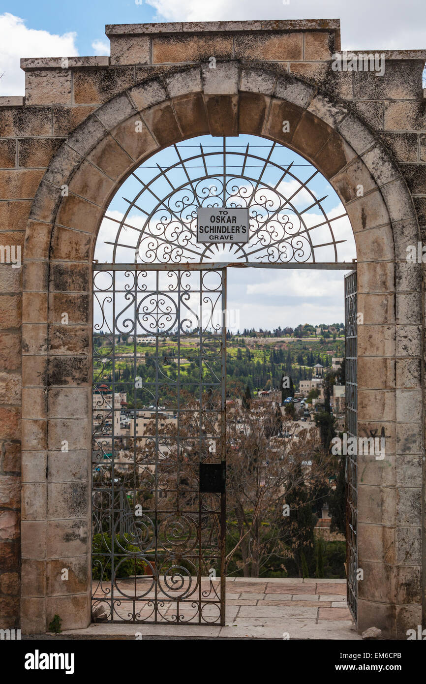 Israël, Oskar Schindler sépulture ; Jérusalem Banque D'Images