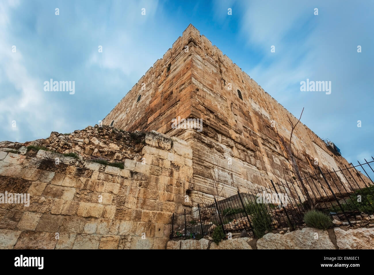 Luc 4:9 Jésus,,Vieille Ville, le Temple de Pinnacle Banque D'Images